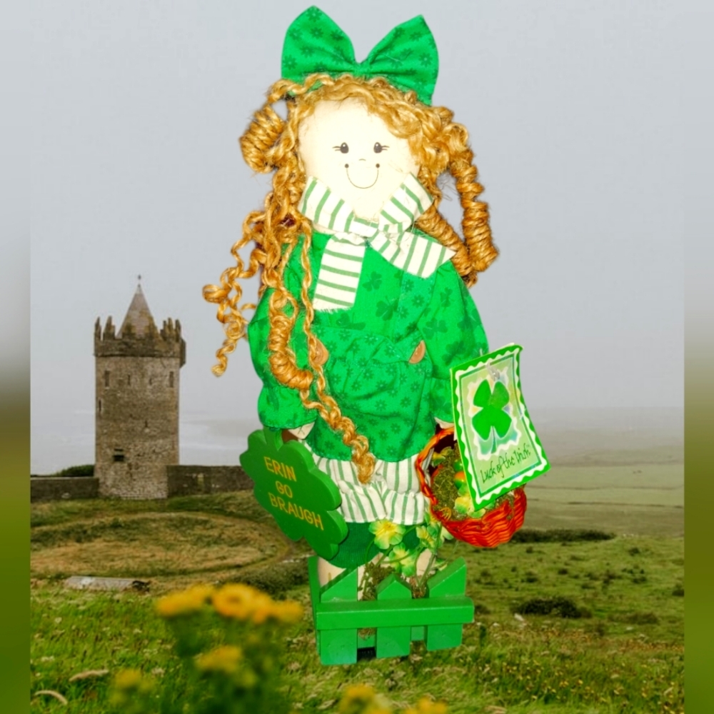 ❤️ St Patrick's Day ERIN GO BRAUGH Doll Luck of the Irish Ornament